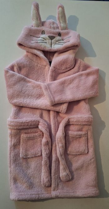 Peignoir bébé avec capuche à oreilles couleur rose