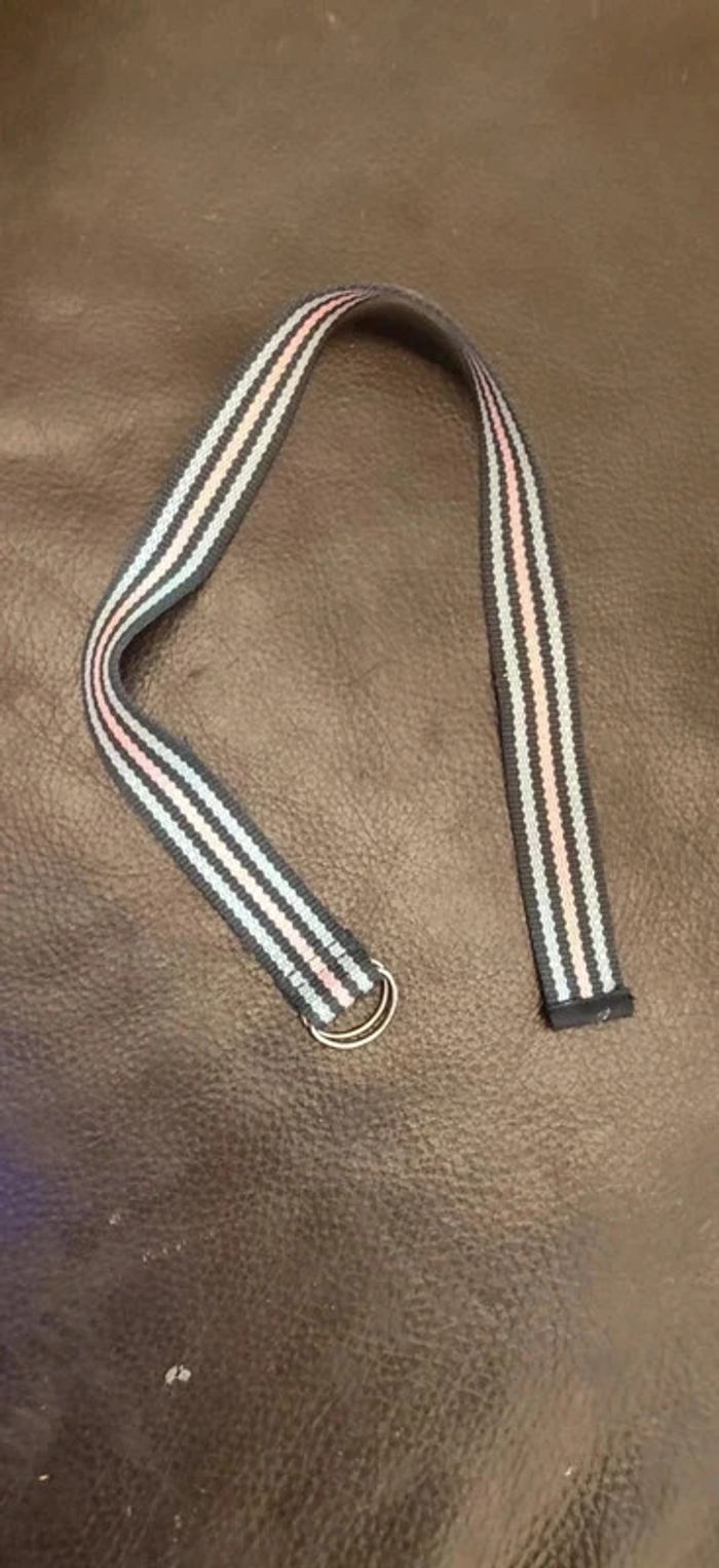 Ceinture tissée marine et rose - photo numéro 1