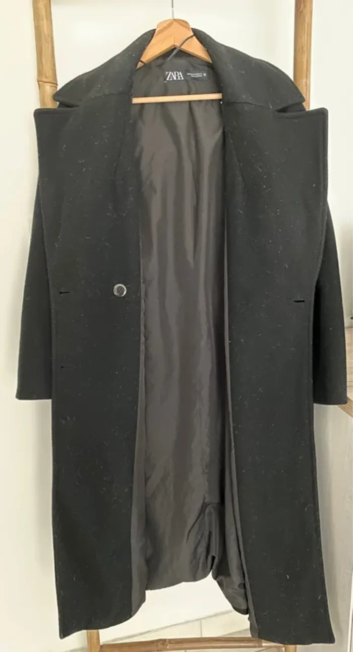 Manteau long noir Zara - photo numéro 4