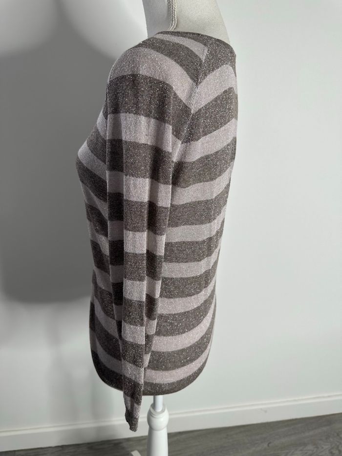 Pull fin pailleté marinière Gérard Darel T1 36 S - photo numéro 4