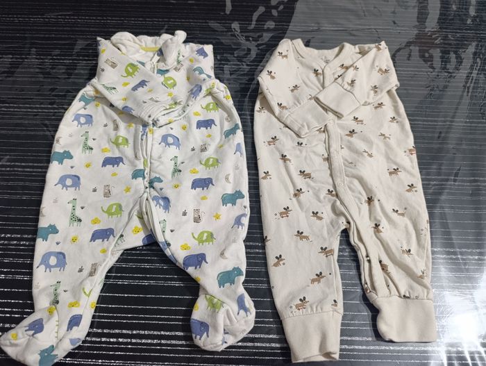 Lot de 2 pijama coton 1 mois mixte
