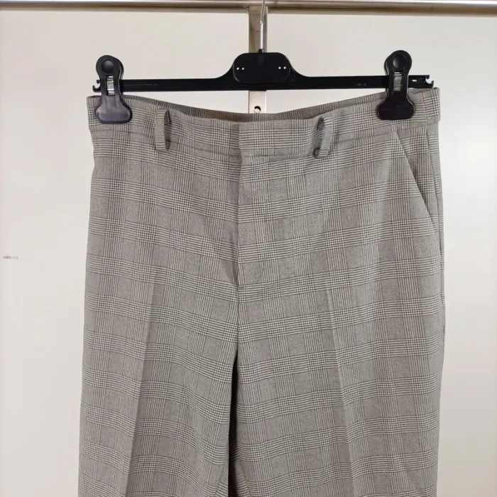Pantalon droit gris carreaux prince de galles Uniqlo taille S 38 cm A1449 - photo numéro 2