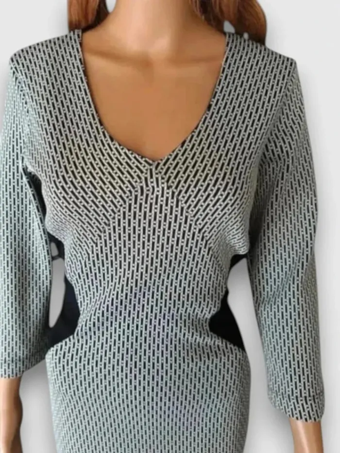 robe midi Maille Demoiselle gris et noir taille M - photo numéro 6