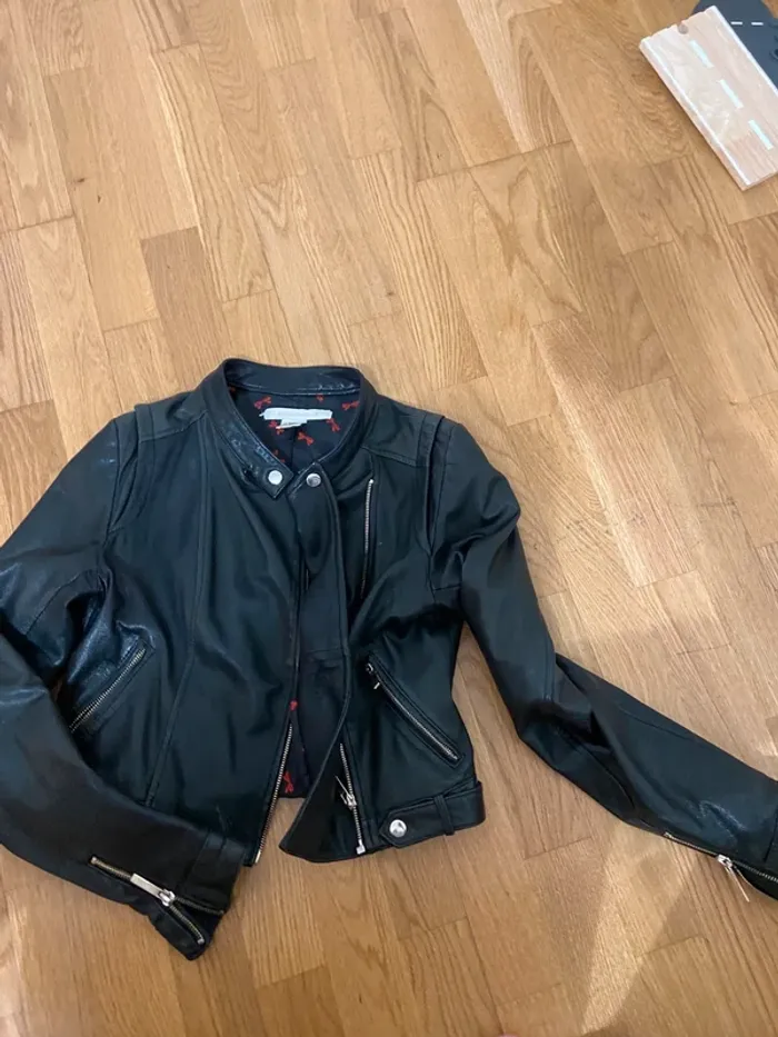 Veste en cuir de chevre