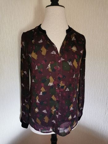 Chemisier One Step couleur prune avec motifs multicolores