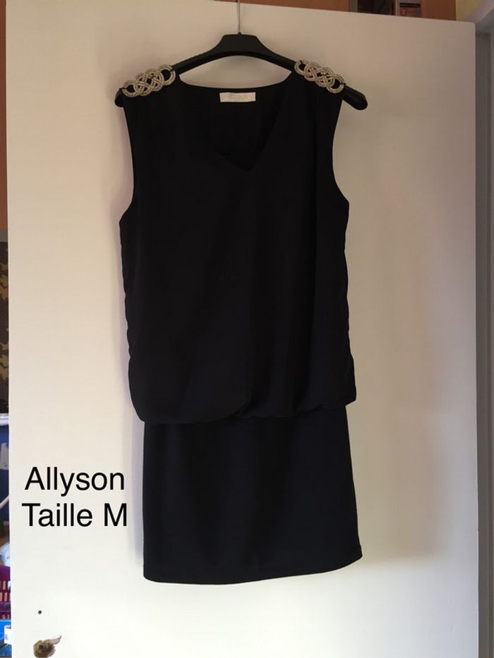 Robe noire bi-matière Allyson taille M