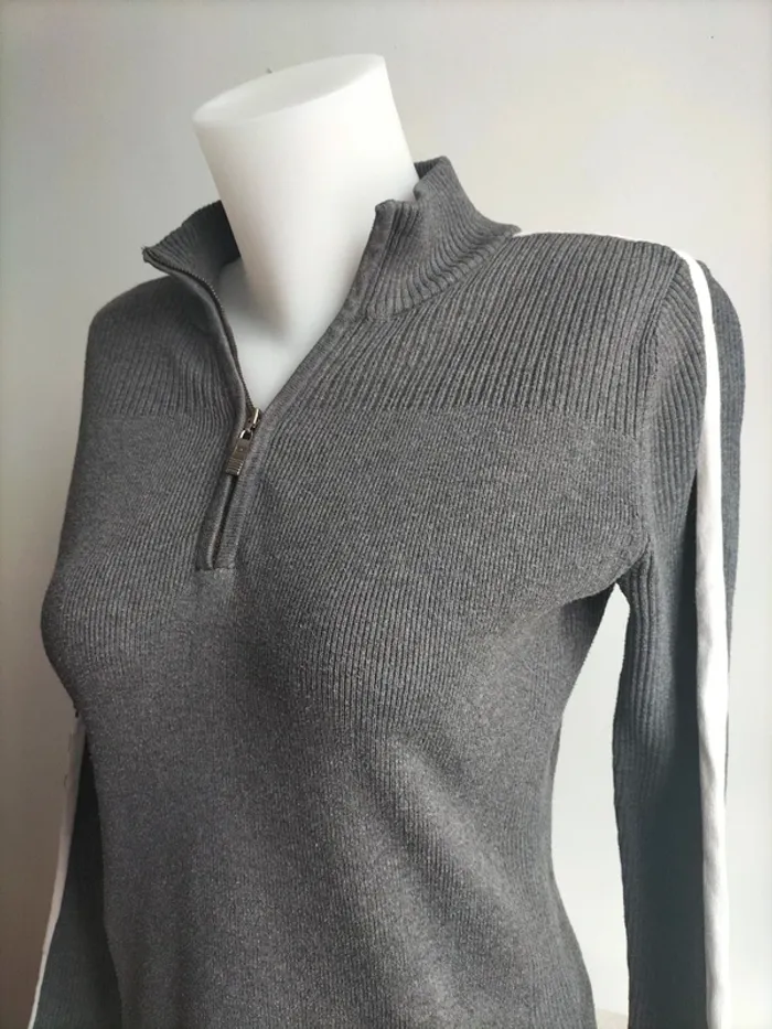 Pull Col Zippé Femmes 100% Coton - Tommy Hilfiger - Taille M - photo numéro 2