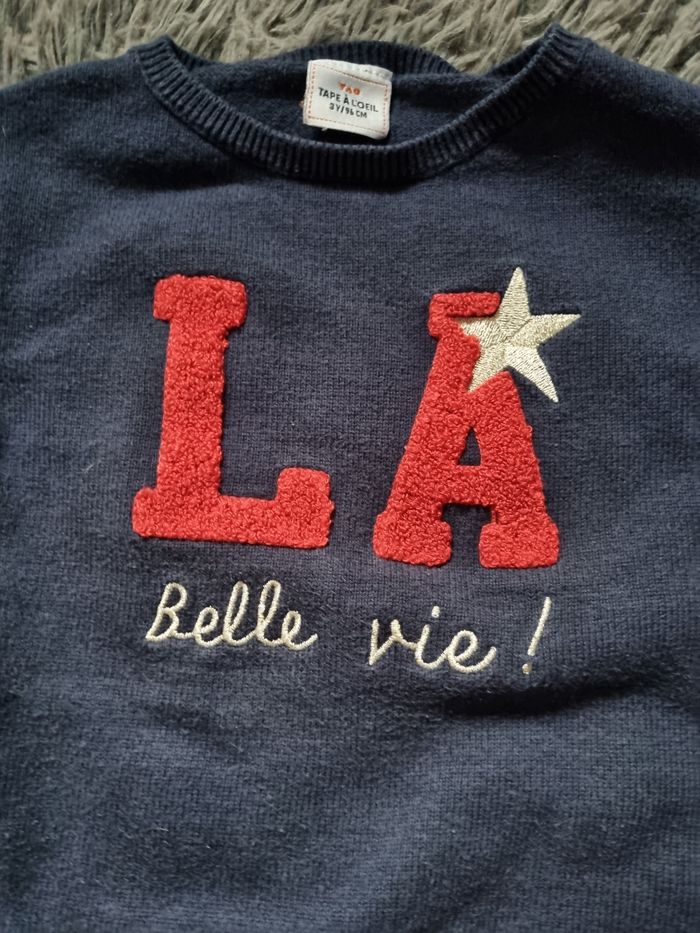 Sweat marine avec écriture 3ans mixte - photo numéro 2