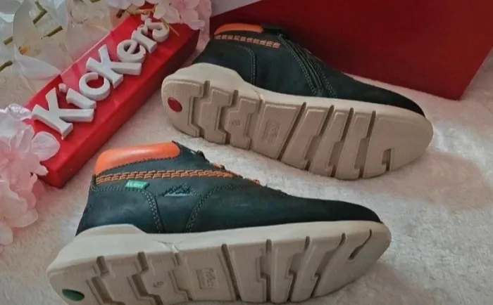 Bottes Bottines Cuir Zip Kickers T32 - photo numéro 2