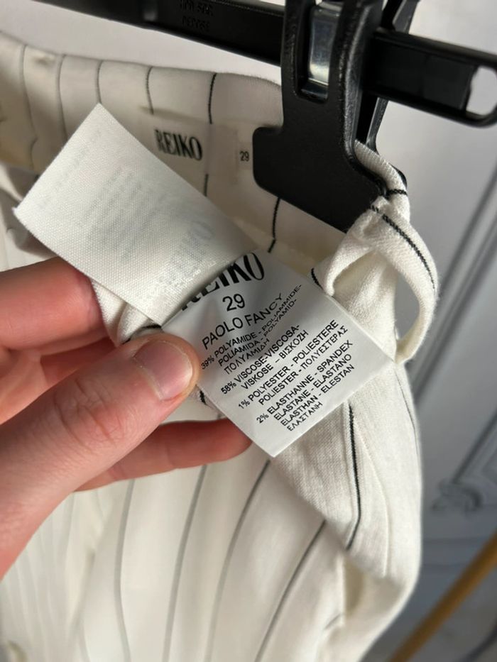 Pantalon large Reiko blanc / marine W29 neuf - photo numéro 7