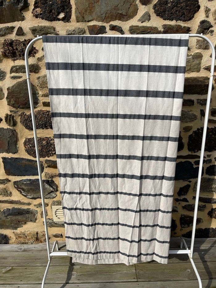 Rideaux à rayure beige et gris - IKEA - photo numéro 3