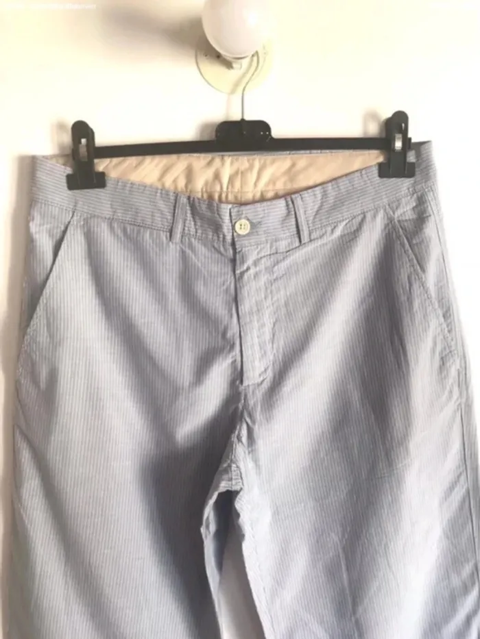 Pantalon bleu à rayures blanches Guess by Marciano taille 44 - photo numéro 2