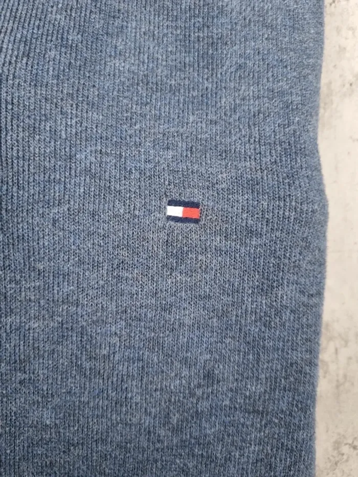 Pull col montant boutonné Tommy Hilfiger bleu – Taille M Hommes (mesures en photos) - photo numéro 5