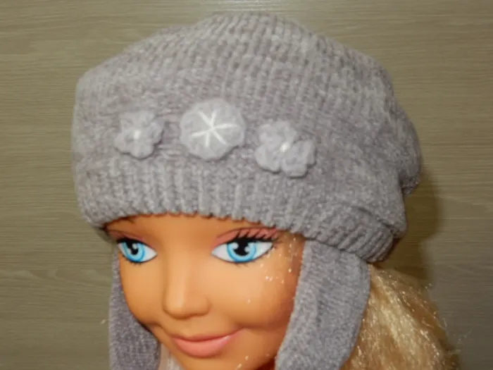 Béret d'hiver à nouer (Tour de tête 48cm)