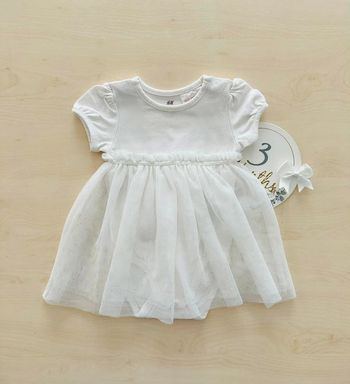 robe bodie blanche fille h&m3- 62 cm