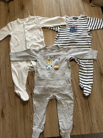 Lot de 3 pyjamas grenouillères