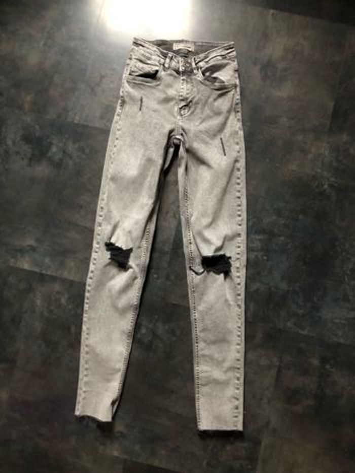 Jeans gris troué 32 Pimkie