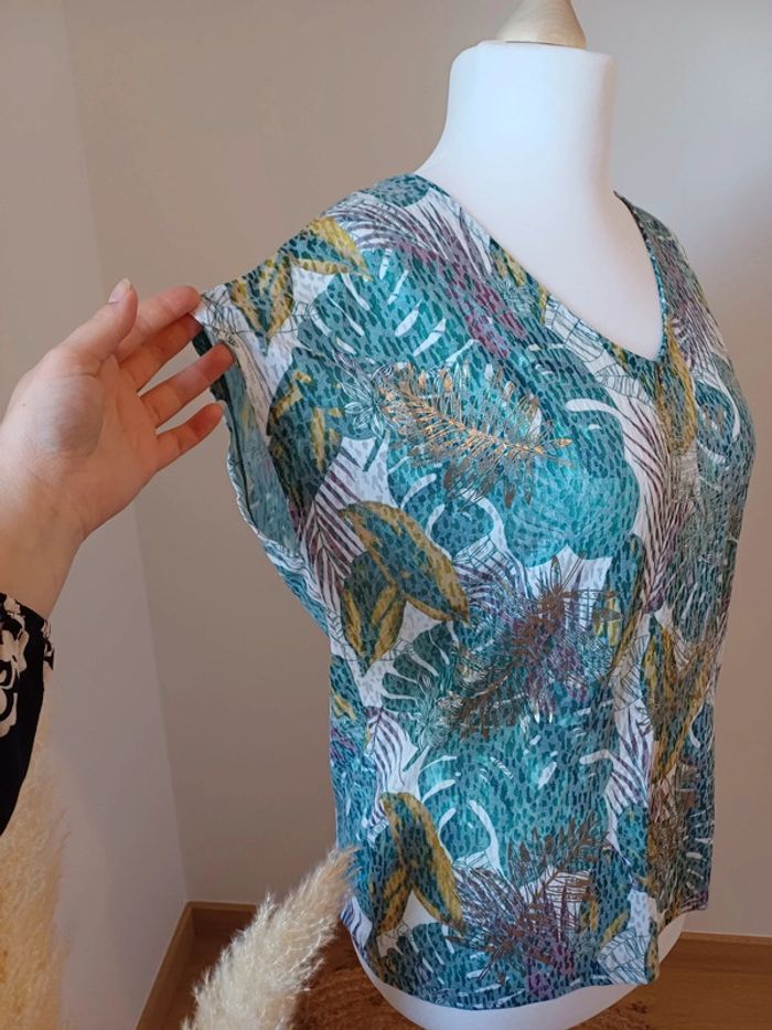 Blouse colorée avec imprimé feuilles Promod taille L 40 - photo numéro 5