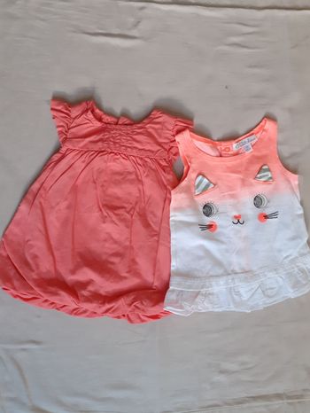Lot de 2 robes été fille 1 mois
