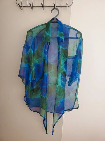 Chemisier transparent bleu/vert TU Zapa Paris