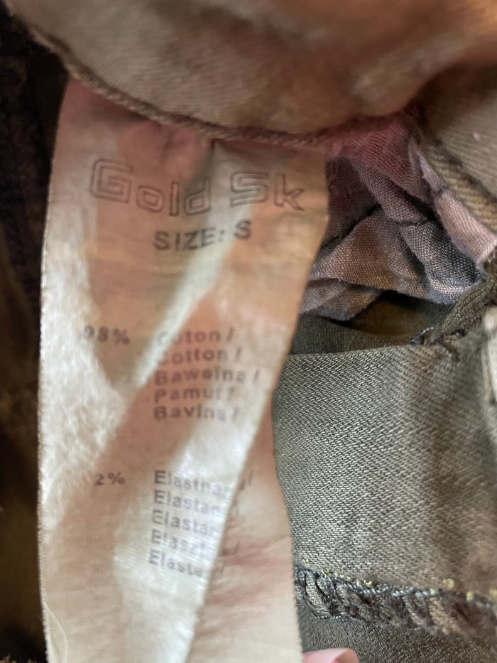 Pantacourt vert kaki gold SK taille 32 taille haute - photo numéro 3