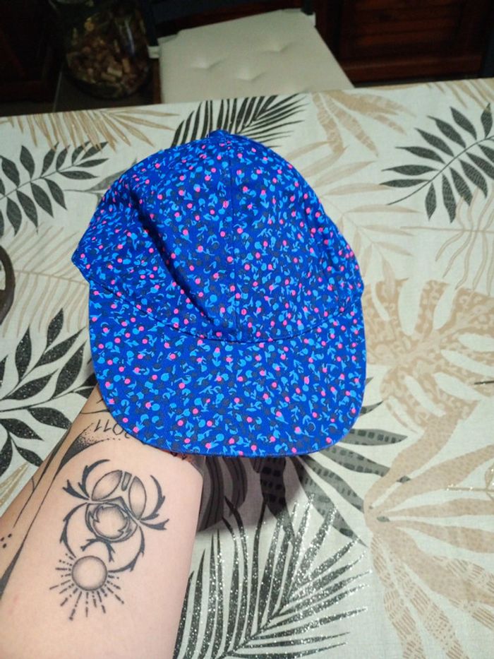 Casquette fille bleu marine motif fleur DPAM - photo numéro 2