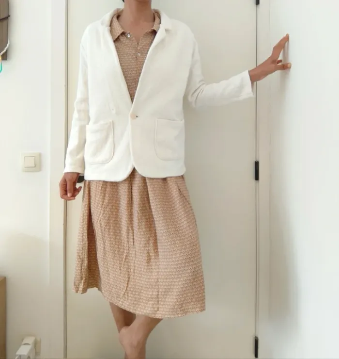 Belle veste blazer molletonnée blanche American Vintage