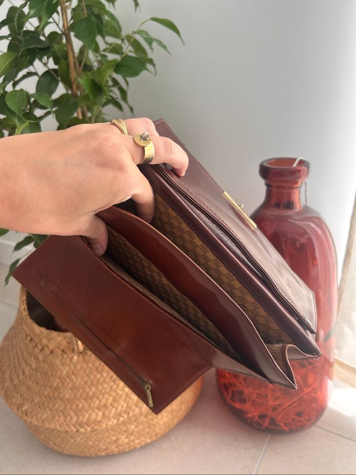 Pochette en cuir marron - photo numéro 7