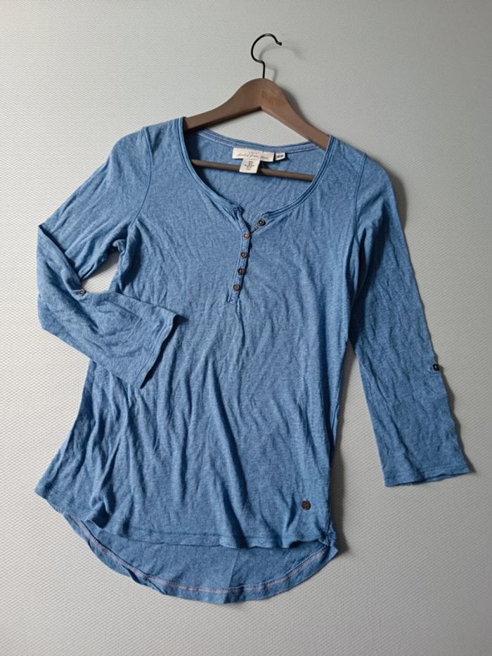 T-shirt long bleu L.O.G.G h&M