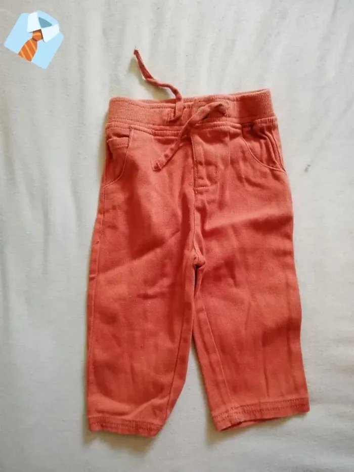 Pantalon Orange "Mots d'Enfants" - Taille 6 Mois