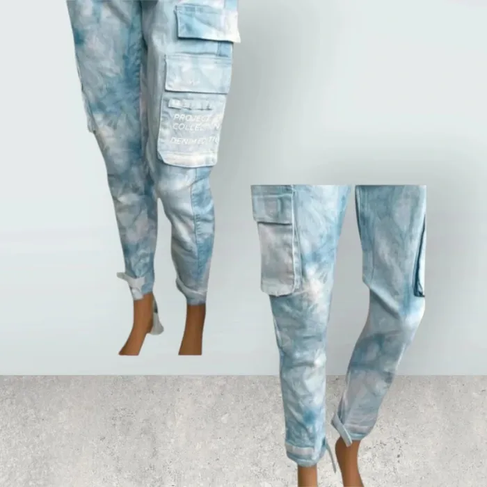 Jean cargo Project X paris ,slim ,taille haute ,texture stretch - photo numéro 6