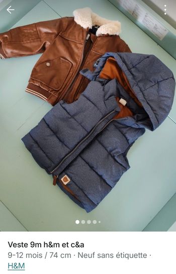 Veste 9m bébé h&m et c&a