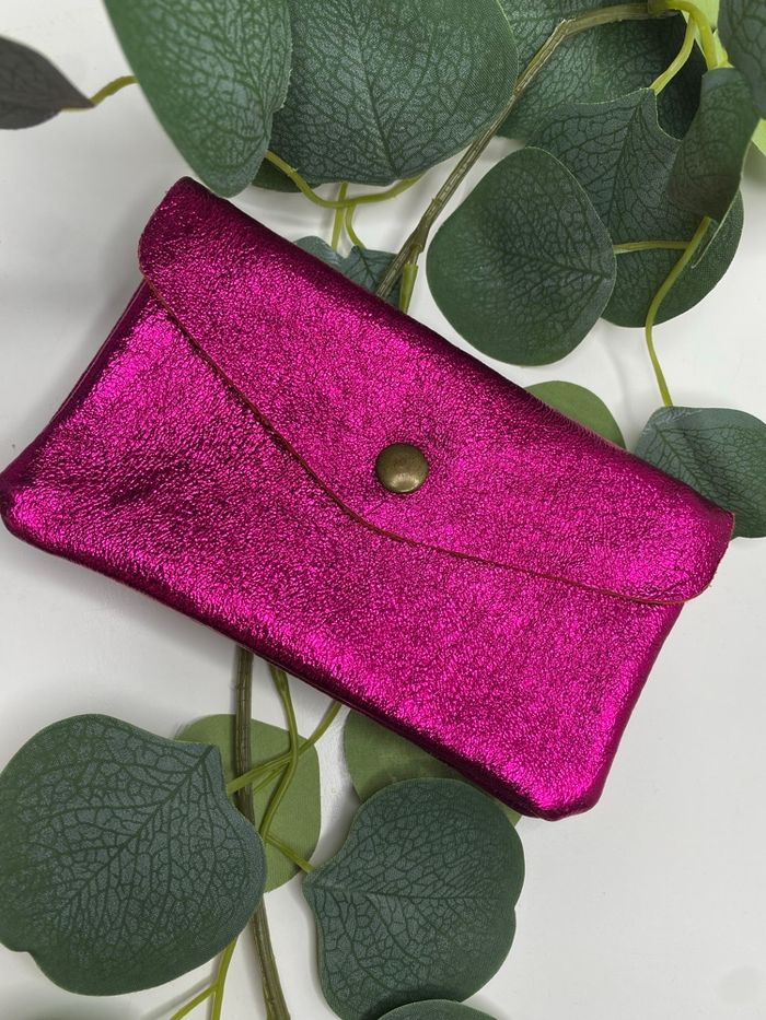 Pochette à paillettes rose fuchsia - photo numéro 2