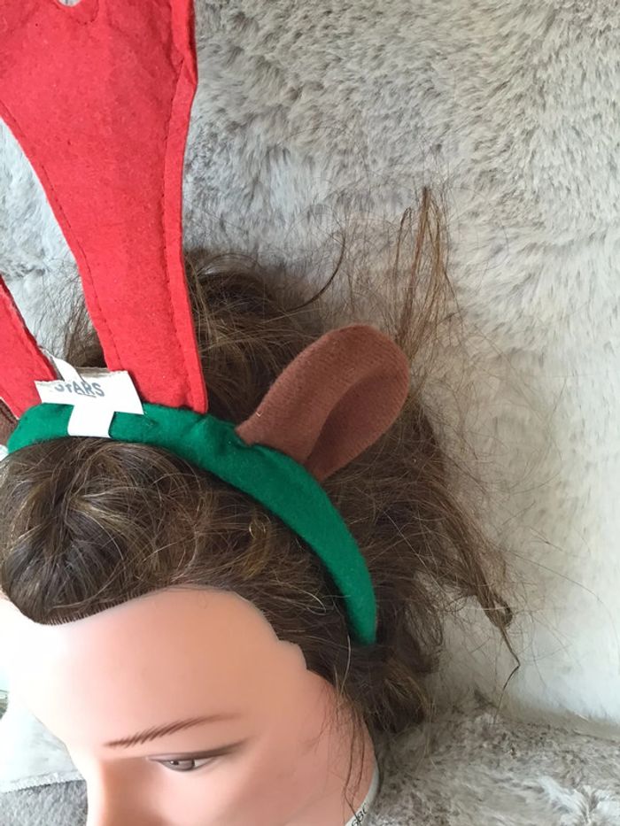 Serre tête de noel oreille et bois de Rennes taille unique haut de 25 cm (1223) - photo numéro 3