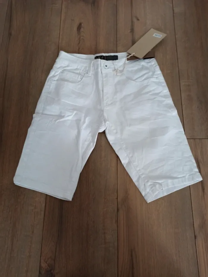 Short en jeans blanc uni 28US