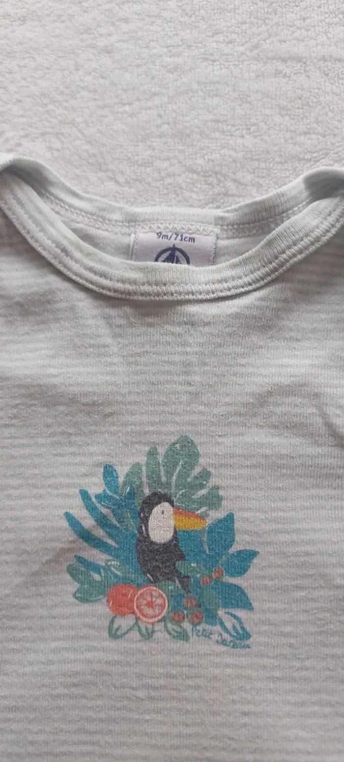 Bodies petit bateau manche courte bébé 9 mois - photo numéro 3