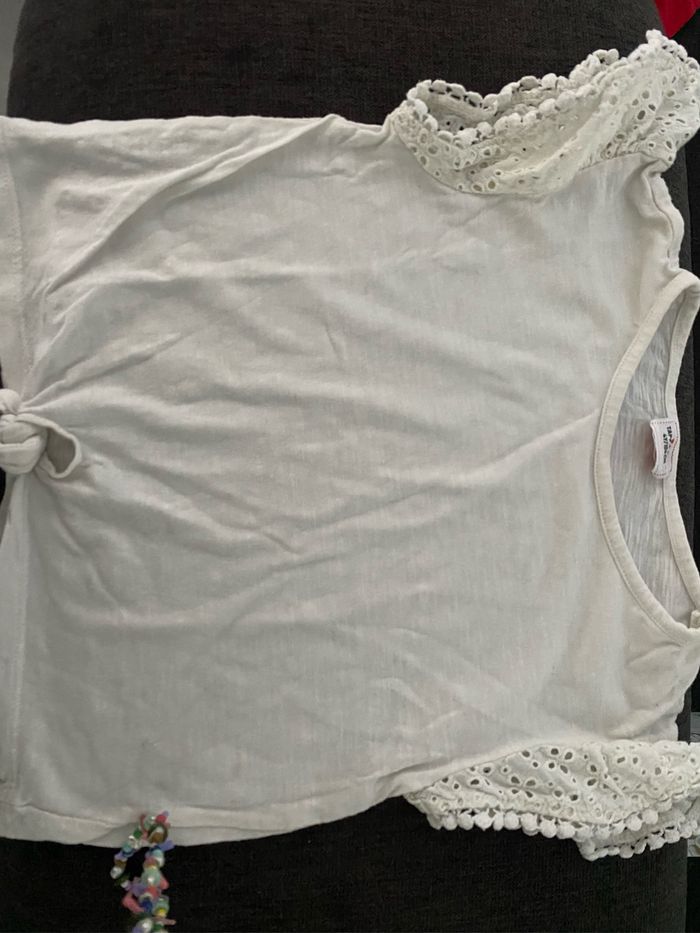 T-shirt manches bouffantes et noeud - photo numéro 2