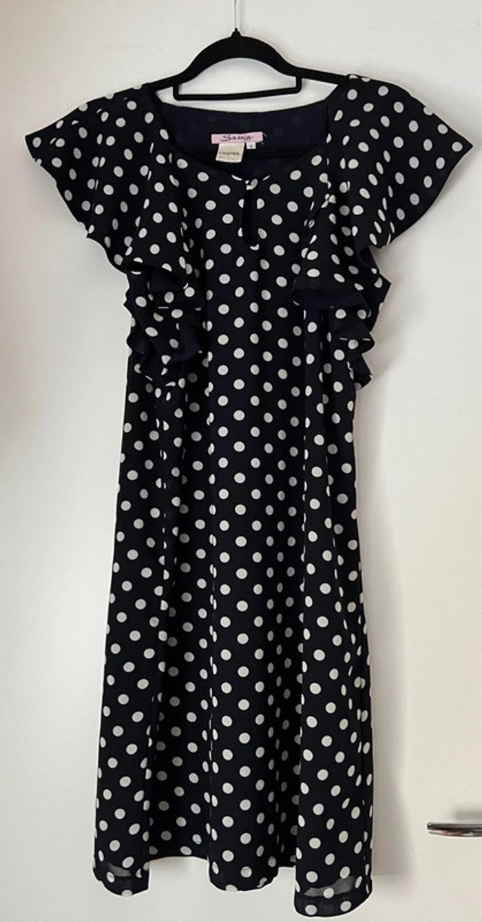 Robe droite imprimée pois avec volant Taille 36 - photo numéro 3