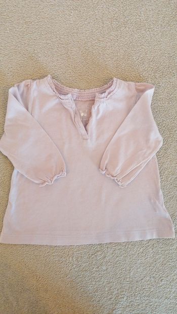 T-shirt manches longues rose poudrée bout'chou 9 mois