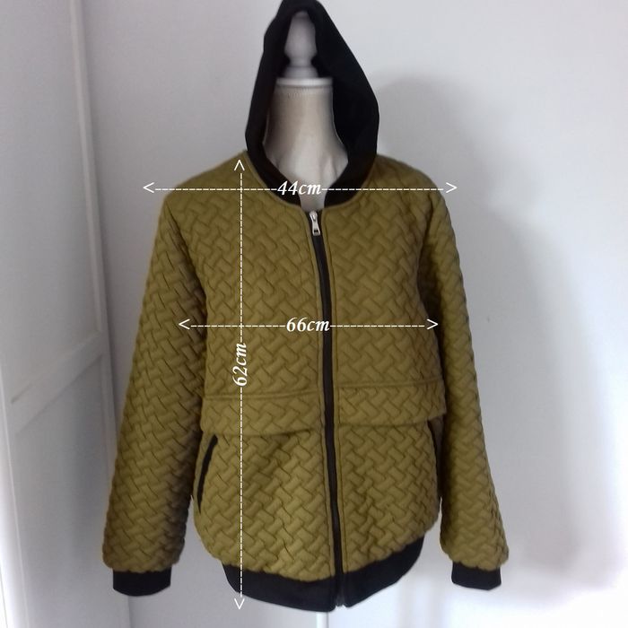 BLOUSON MATELASSE VERT OLIVE CAPUCHE NOIRE - T.XL - - photo numéro 9