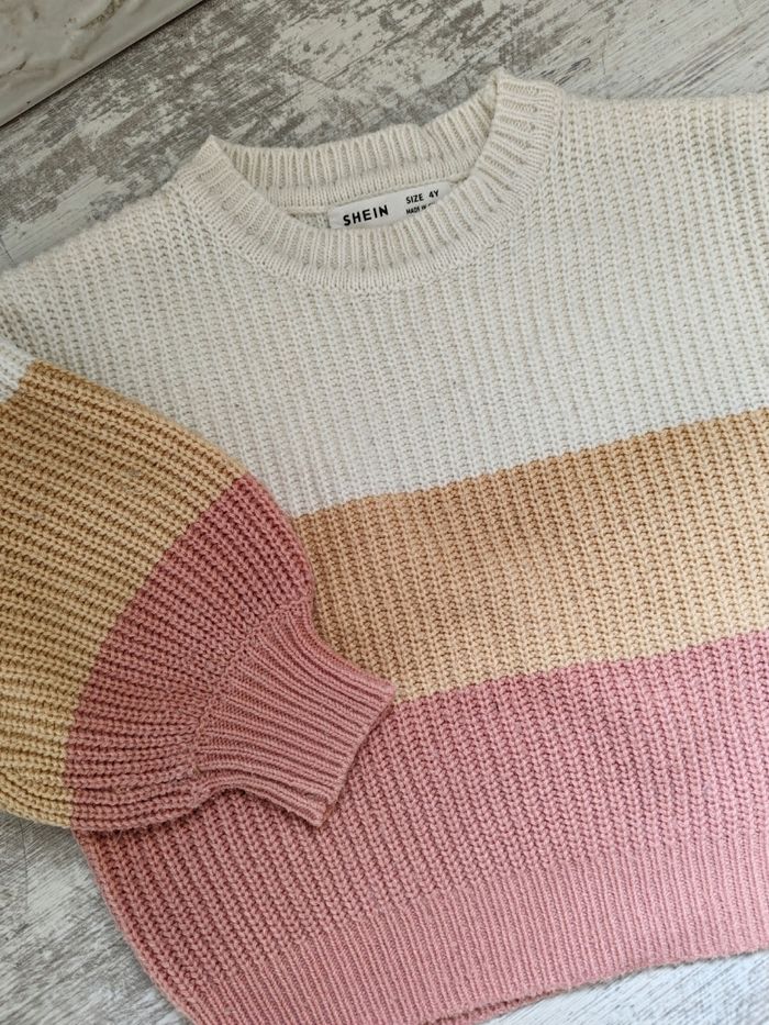 Pull tricolore Shein T 4 ans