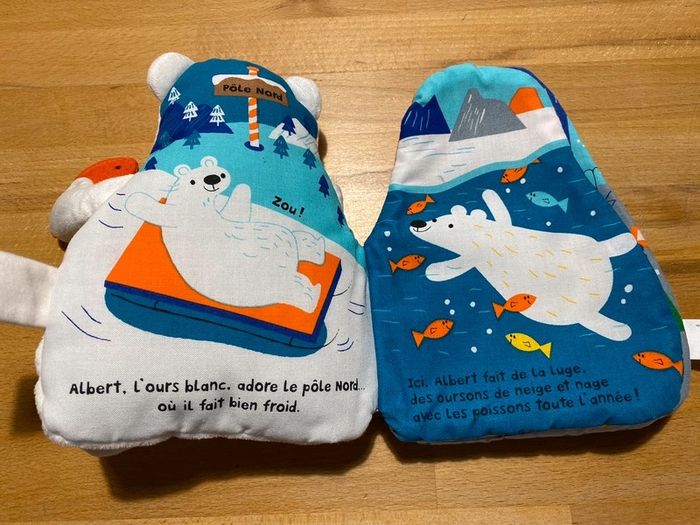 Livre peluche Ours blanc avec housse de transport - photo numéro 2