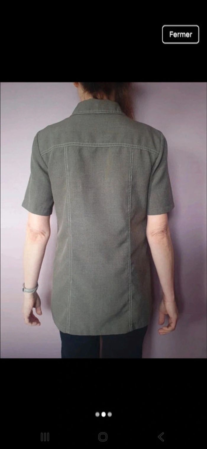 Veste chemise fine kaki - photo numéro 2