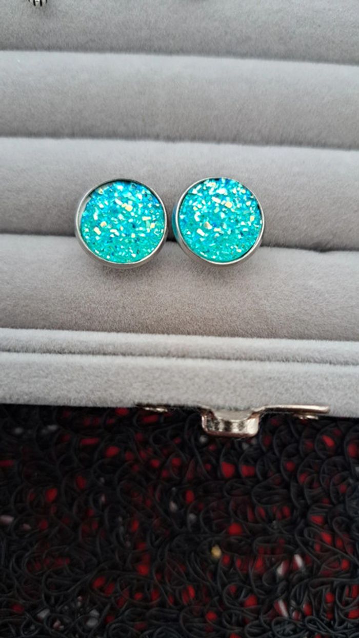 Boucles d'oreilles bleu turquoise