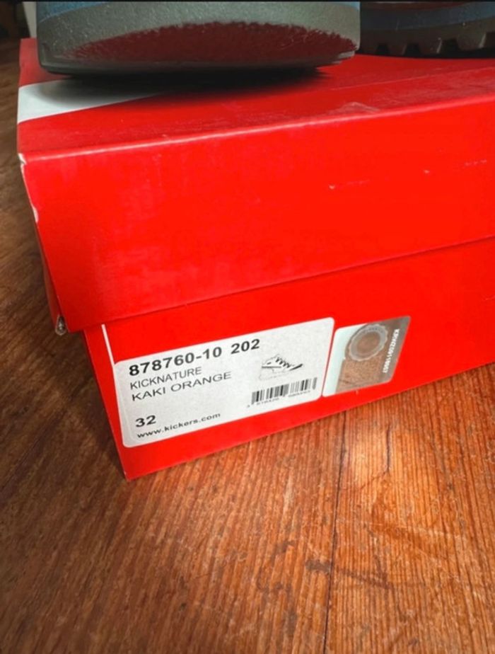 NEUF Chaussures hautes de sport marche randonnée Kickers Kicknature kaki orange 32 - photo numéro 4