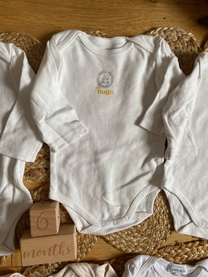 Lot de 7 bodys manches longues 12 mois mixtes - photo numéro 3