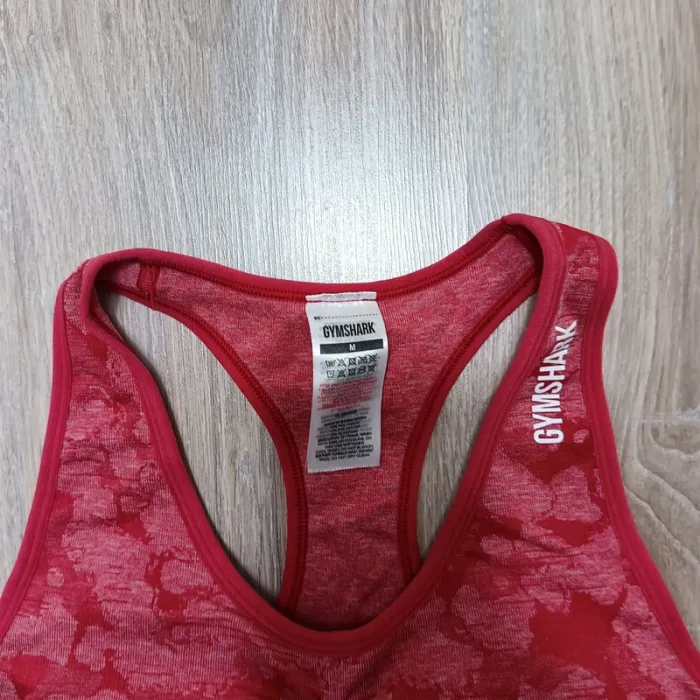 Brassière gymshark femme M rouge blanc - photo numéro 3