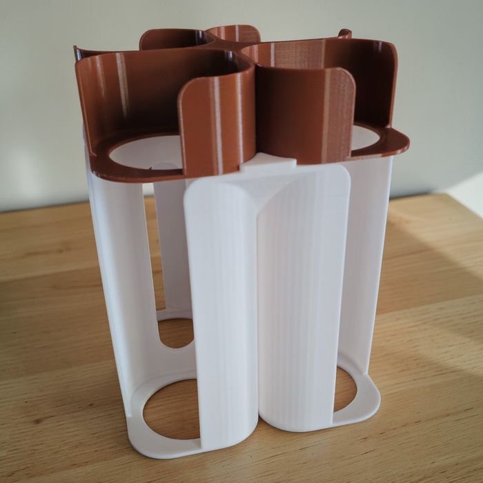 Rangement Blanc et Marron 12 pots & 12 couvercles Multidélices - photo numéro 3