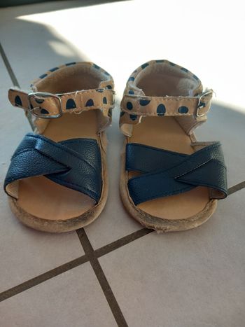 Sandales bleu et beige T.19