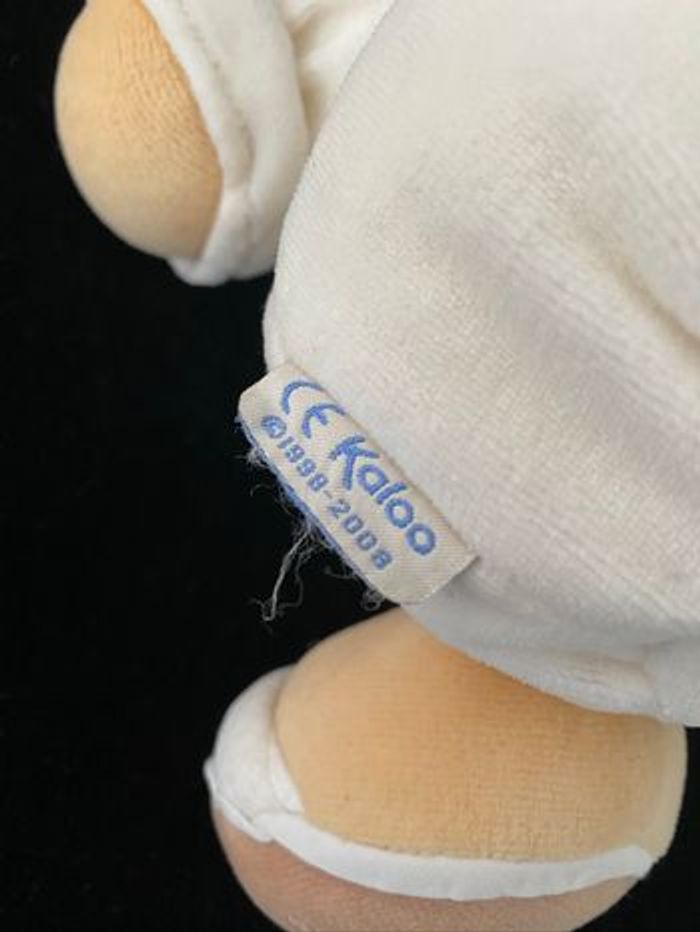 ❤️B5977 Peluche vintage doudou kaloo lapin 1998 -2008 blanc écru beige - photo numéro 6